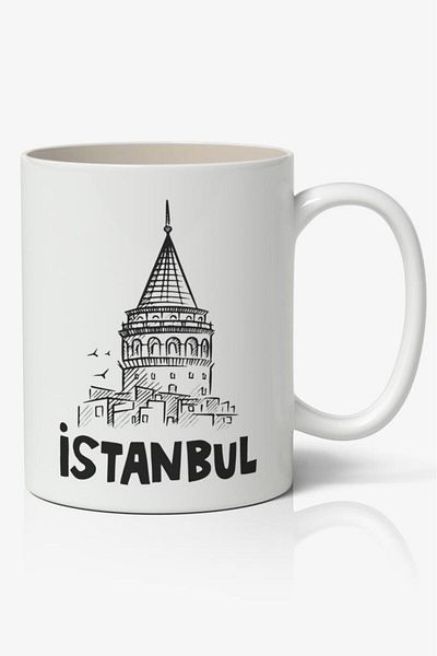 Nostaljik Lezzetler كوب قهوة مطبوع عليه برج جالاتا من اسطنبول - 3