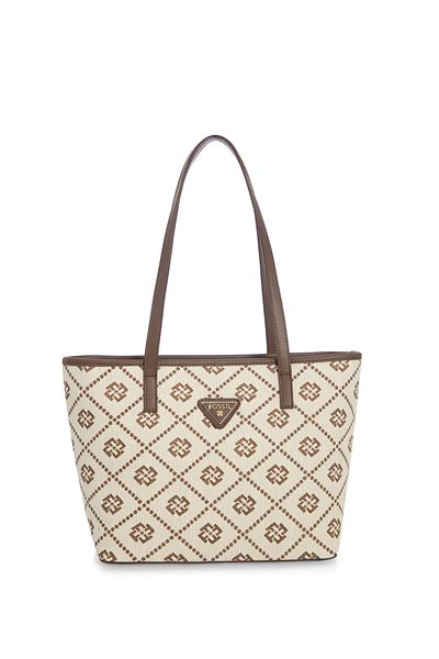 Fossil Tan Women's 34x23x13 cm Canvas Crossbody Bag 05FM24Y1015