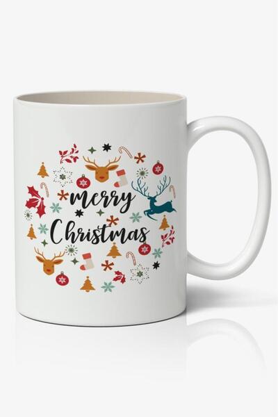 Nostaljik Lezzetler كوب قهوة مطبوع عليه رأس السنة الجديدة موديل 11