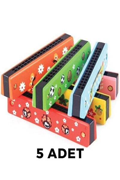 Nostaljik Lezzetler Ahşap Mızıka Renkli Desenli Çocuk Mızıka – Renkli Mızıka ...