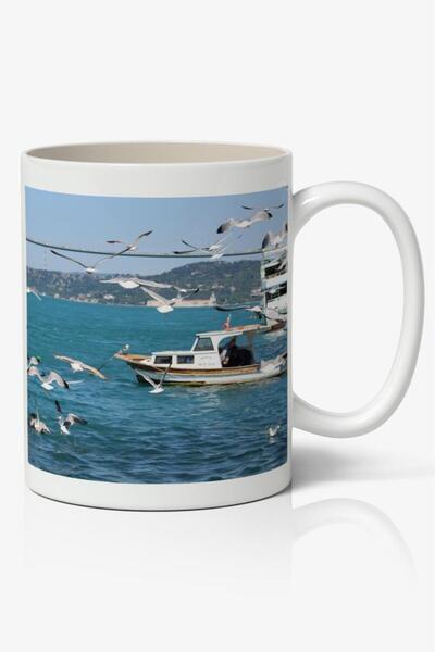 Nostaljik Lezzetler كوب قهوة مطبوع عليه مناظر البحر