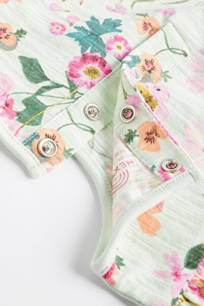 Next Baby 100% Cotton Lilac Purple Floral Patterned 3-Piece Romper Set