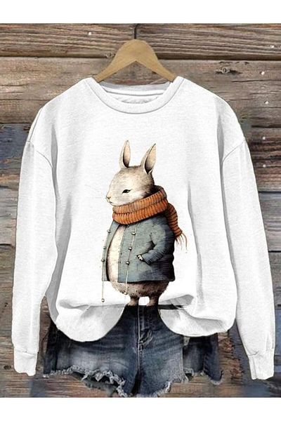 Khione Φούτερ με κουκούλα με κουκούλα με στάμπα Unisex Cold Rabbit