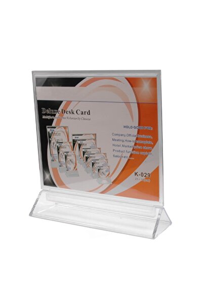 okularenkkat Suport pentru folie/broșură/muniție din plexiglas transparent de masă, bazat pe delta (21x18cm)