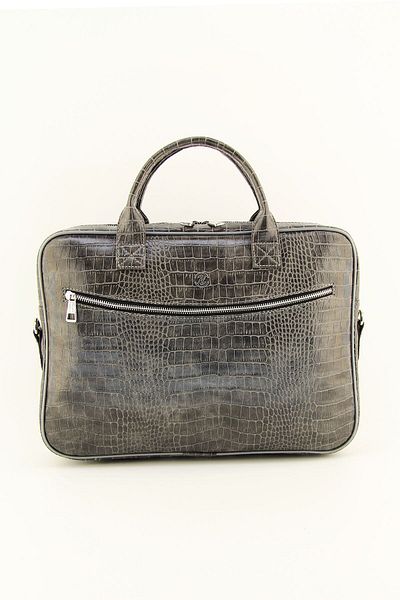 HNB Servietă unisex gri pentru laptop Crocodile de 15 și 15,6 inchi