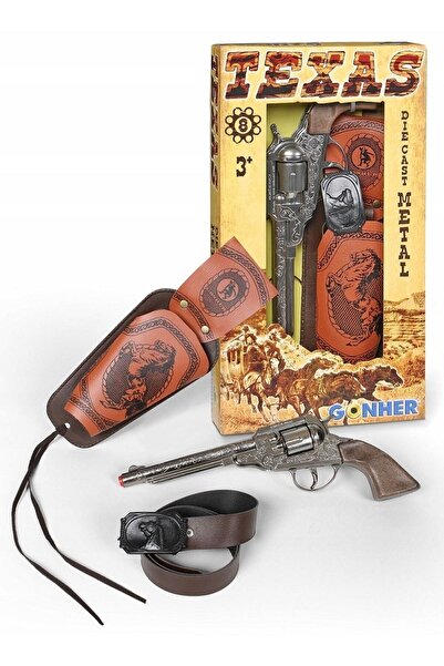scntoys Gonher Revolver 8'li Kovboy Koleksiyon Tabanca Seti Kapsül Patlatan S...