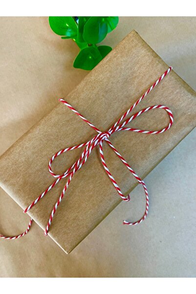 SGSPACK Beyaz Kırmızı Iki Renkli Marteniçka- Paket Ipi (2-3MM) 10 Mt