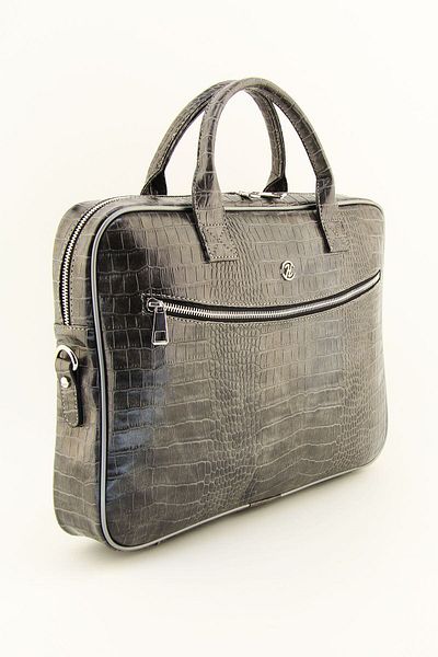 HNB Servietă unisex gri pentru laptop Crocodile de 15 și 15,6 inchi