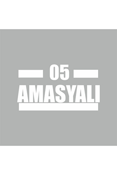 Reysa Tasarım 05 ملصق سيارة أماسيا 14x8 سم أبيض