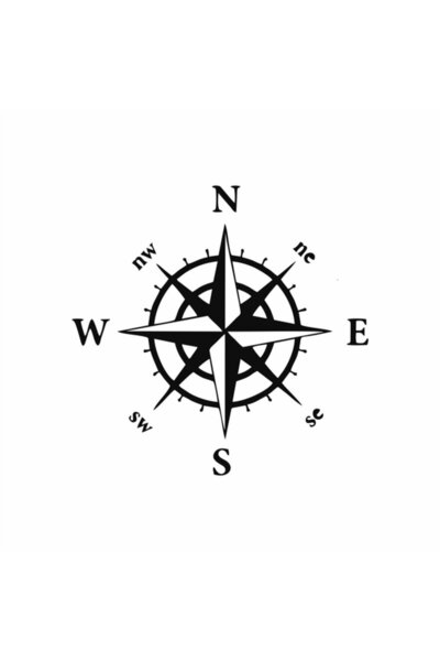 Reysa Tasarım ملصق سيارة بوصلة 17x17 سم أزرق