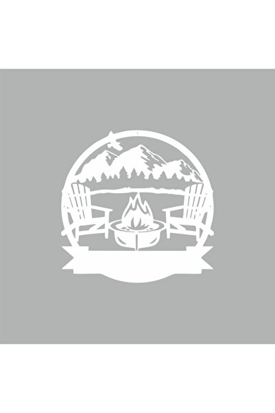 Reysa Tasarım ملصق سيارة للتخييم مقاس 15x15 سم باللون الأبيض