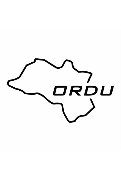 Reysa Tasarım Ordu Harita Araba Sticker 17x10 Cm Siyah