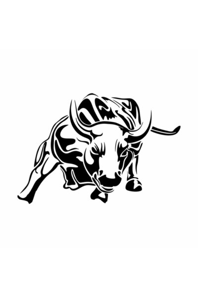 Reysa Tasarım ملصق سيارة غاضب الثور 20x15 سم أسود