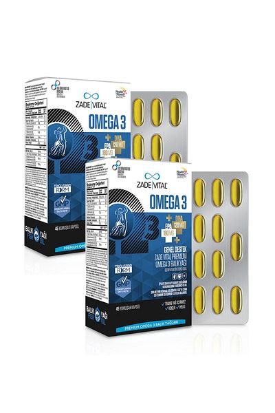 Zade Vital Omega 3 Fish Oil - General Support (2 Boxes) 90 Capsules
