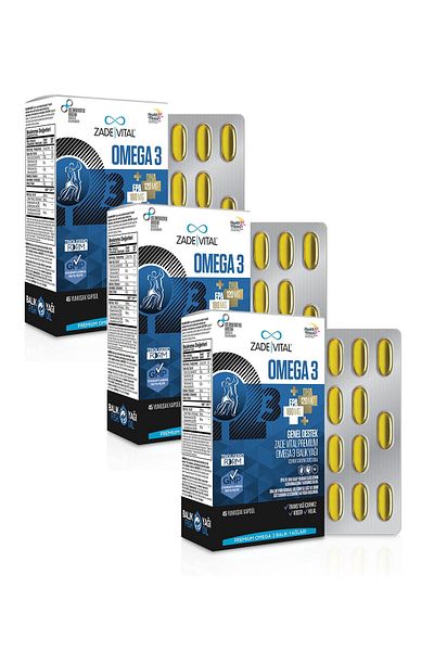 Zade Vital Omega 3 Fish Oil - General Support (3 Boxes) 135 Capsules