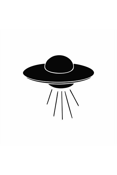 Reysa Tasarım Black Ufo Car Sticker - 15X13 cm