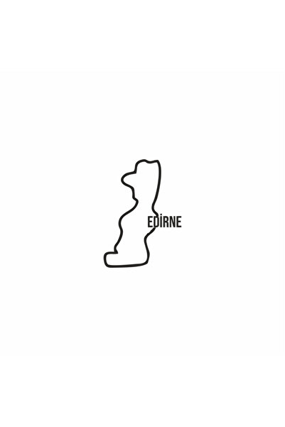 Reysa Tasarım Edirne Map Car Sticker 12x17 Cm Black