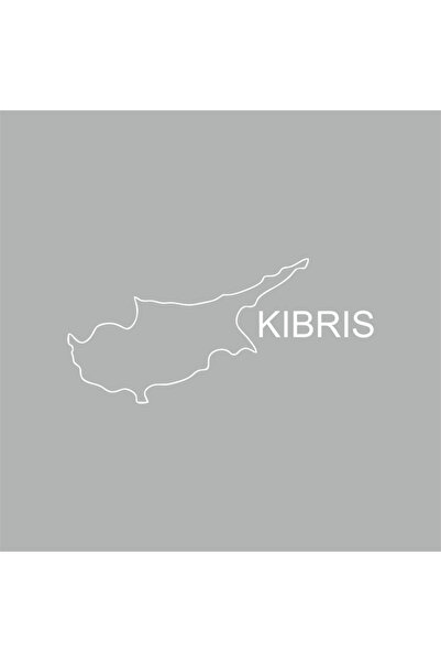 Reysa Tasarım Cyprus Map Car Sticker 17x10 Cm Gray