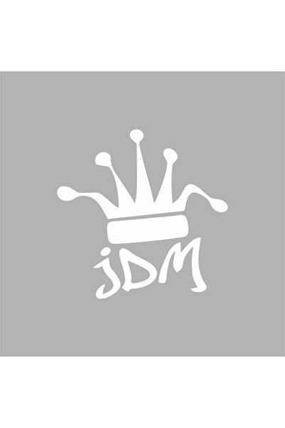 Reysa Tasarım ملصق سيارة Jdm King Crown باللون الأبيض - 16x16 سم