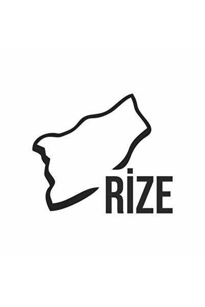 Reysa Tasarım ملصق سيارة Rize Map مقاس 17x14 سم باللون الأسود