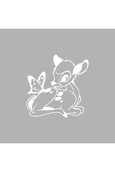 Reysa Tasarım Gazelle And Butterfly Car Sticker 15x15 Cm Gray