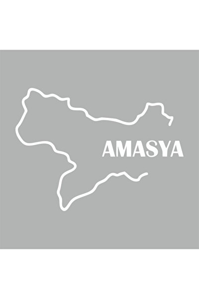 Reysa Tasarım ملصق سيارة خريطة أماسيا 16x12 سم أبيض