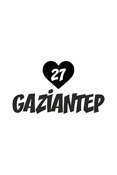 Reysa Tasarım ملصق سيارة غازي عنتاب 27 مع قلب 20x15 سم أسود