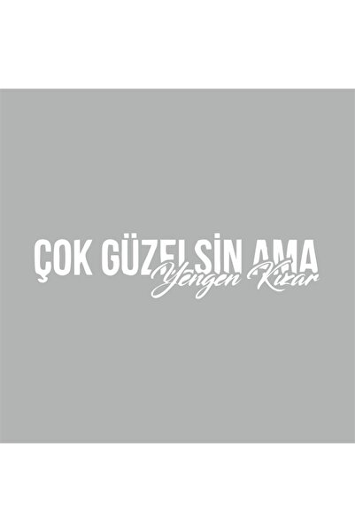 Reysa Tasarım You Are So Beautiful But Yengen Red Car Sticker 16x4 Cm Gray