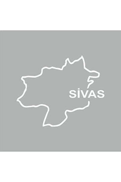 Reysa Tasarım ملصق سيارة لخريطة سيفاس 18x14 سم رمادي