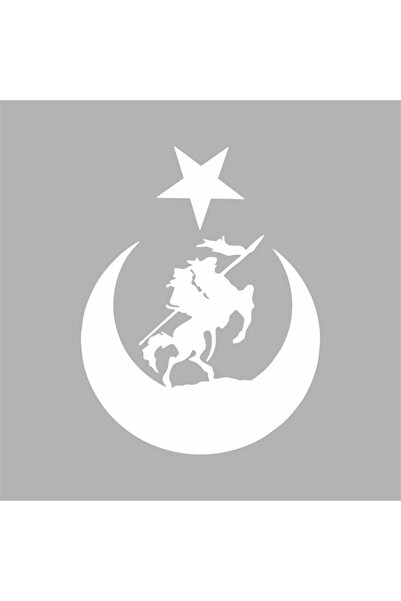 Reysa Tasarım Akıncı And Moon Star Turkish Flag Car Sticker 15x20 Cm White