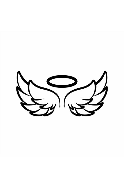 Reysa Tasarım Angel Wings Car Sticker 18x9 Cm Black