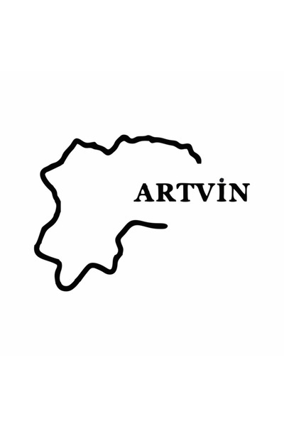 Reysa Tasarım ملصق سيارة Artvin Map مقاس 17x12 سم باللون الأسود