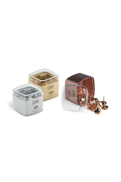 Mas 3-Piece Heart Map Nails 60 Pieces (Silver - Gold - Rose Gold)