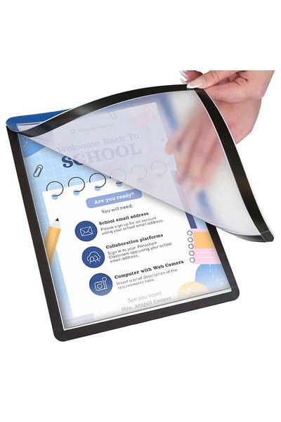direkt-al Notice Board Flexible Frame with Adhesive Magnet on the Back 2 Pieces A4 Yellow