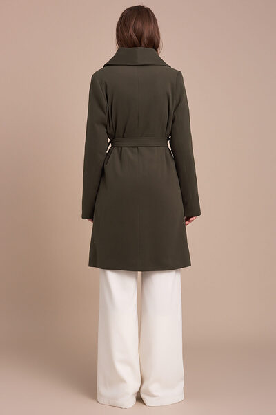 Pitti Women's Khaki Short Tied Coat 70477