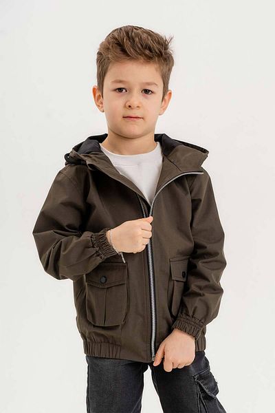 Gold Class Kidswear Водоустойчив дъждобран за момче с джоб с качулка