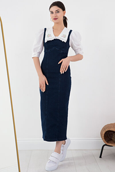 PULLIMM Arka Yırtmaçlı Kalem Elbise STK4027