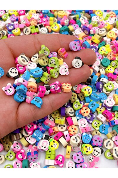 Ebruli Boncuk Figurină de animale de 10 mm Mărgele Fimo polimerice colorate Mărgele pentru realizarea de bijuterii Fimo (80 buc.)