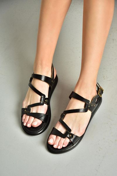 Fox Shoes S291018403 Black Genuine Leather Women's Sandals