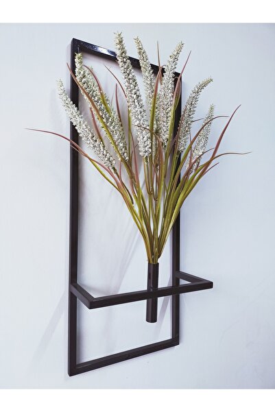 DDTREND Dekoratif Metal Saksıda Yapay Çiçek Darı Aranjman Duvar Saksısı DDS-M203