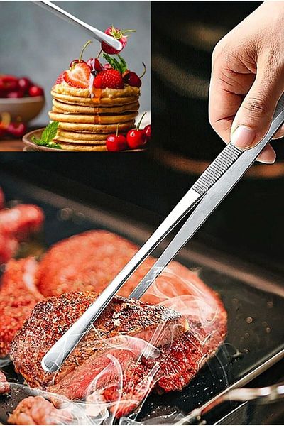 Hilamingo Home Masterchef Practical Tweezers Tongs Cooking Tweezers Steel Tongs 30cm Steel Tweezers Cooking Tongs