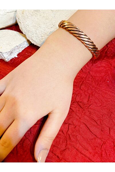 kapris concept Thick Twisted Raw Copper Antiallergic Unisex Antique Bracelet