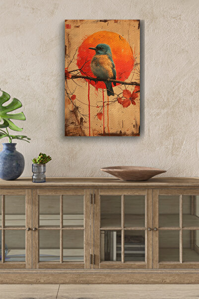 InkSyncStudios Dalda Duran Kuş Kanvas Tablo