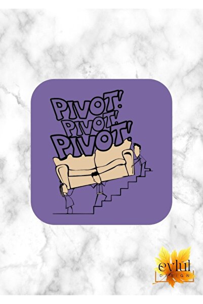 Eylül Design قاعدة أكواب مربعة عالية الجودة مطبوعة بتصميم مخصص من Friends Pivot