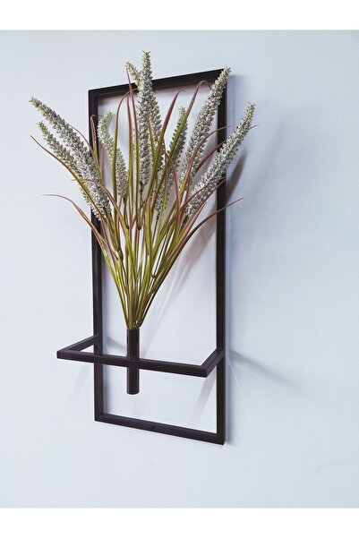 DDTREND Dekoratif Metal Saksıda Yapay Çiçek Darı Aranjman Duvar Saksısı DDS-M203