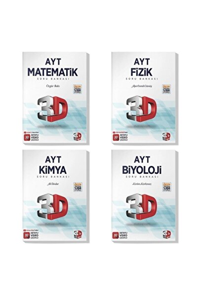 3D Yayınları 3d 2022 Ayt Matematik Fizik Kimya Biyoloji Soru Bankası Seti (4 ...