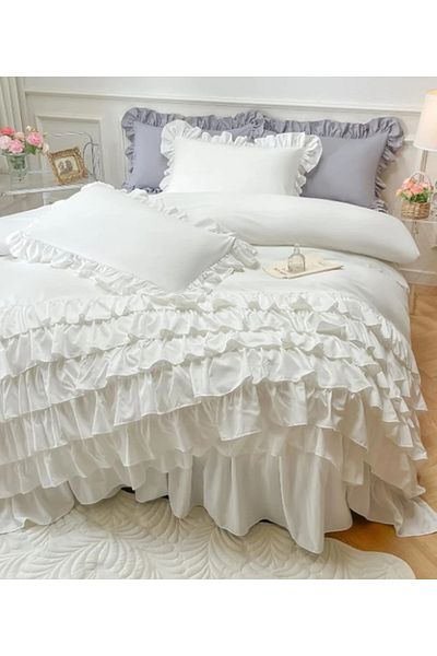 eyma home Μαξιλαροθήκη 100% βαμβακερή βολάν 2 τεμάχια (50×70cm)