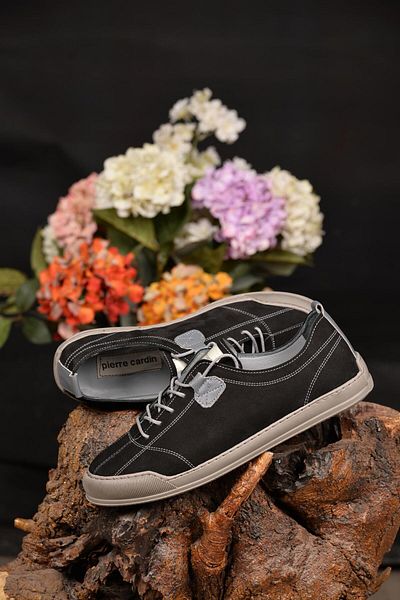 Pierre Cardin Men's 100% Leather Black Casual Shoes Style Model Offering Elegance and Comfort Together with Its Innovative Style