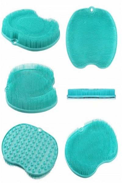 Tor Store Set of 2 Practical Silicone Suction Cup Bath Brush Massage Pad Back Foot Scrub Washing Tool (30 x 23 Cm)