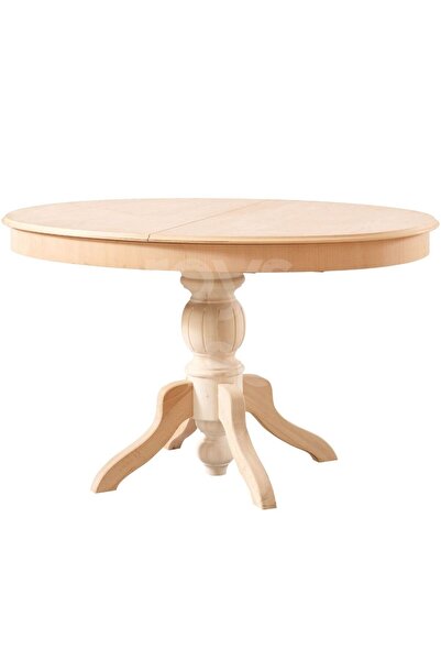 ROYS AHŞAP 5131 Masif Ham 130 Cm Oval Ilaveli Baba Ayak Yemek Masası